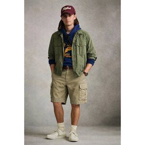Polo Ralph Lauren Classic Fit Utility Canvas Khaki Cargo Shorts Size 34 Mens